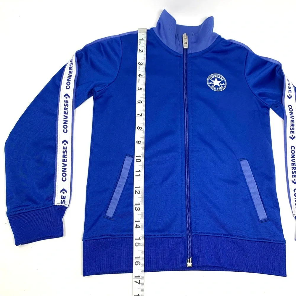 Converse royal Blue Logo Brand Athletic Zip Up Track Jacket Toddler size 4
